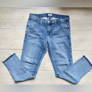 Hudson Women’s Jeans Jamie Slim Chino Light Wash Frayed Hem Size 26 Made in USA